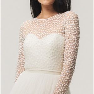 Floral Beaded Wedding Dress Topper